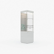 Витрина профильная вертикальная пристенная со световым блоком на тумбе